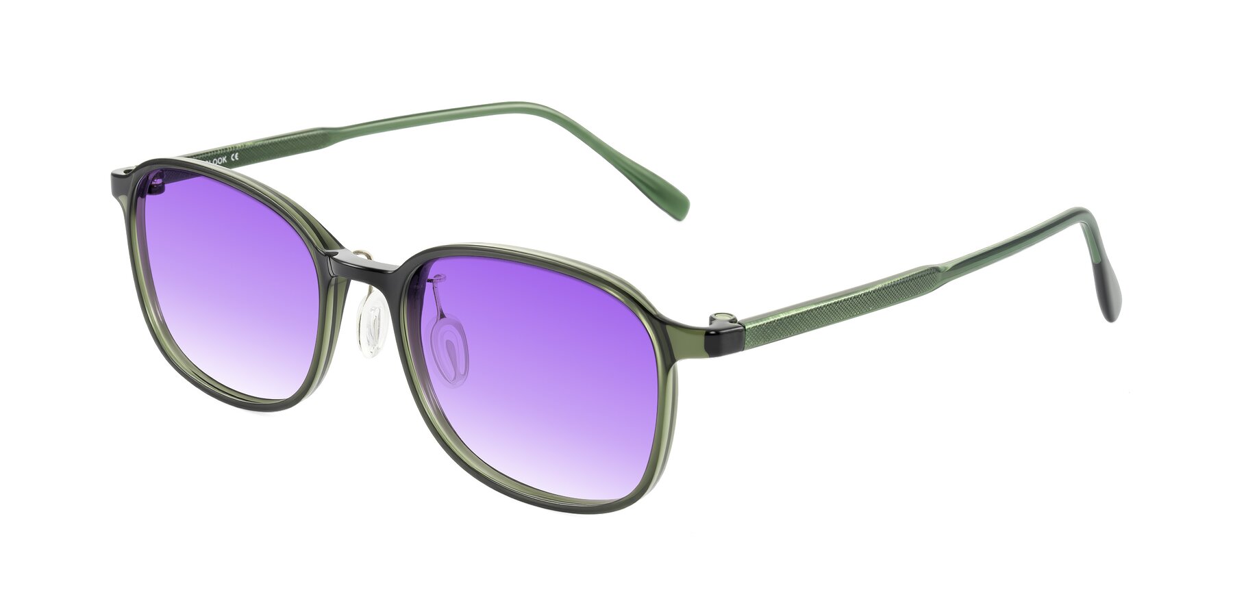 Angle of Sogge in Dark Green with Purple Gradient Lenses