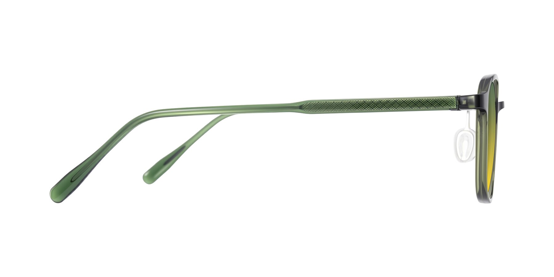 Side of Sogge in Dark Green with Green / Yellow Gradient Lenses