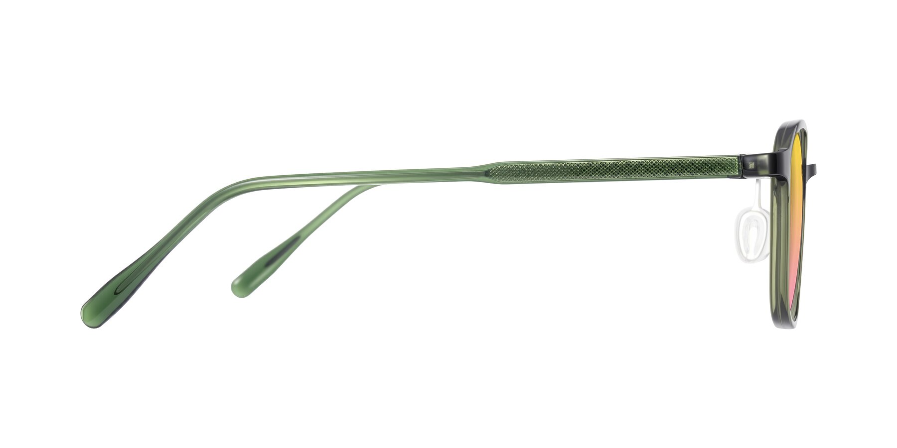 Side of Sogge in Dark Green with Yellow / Pink Gradient Lenses