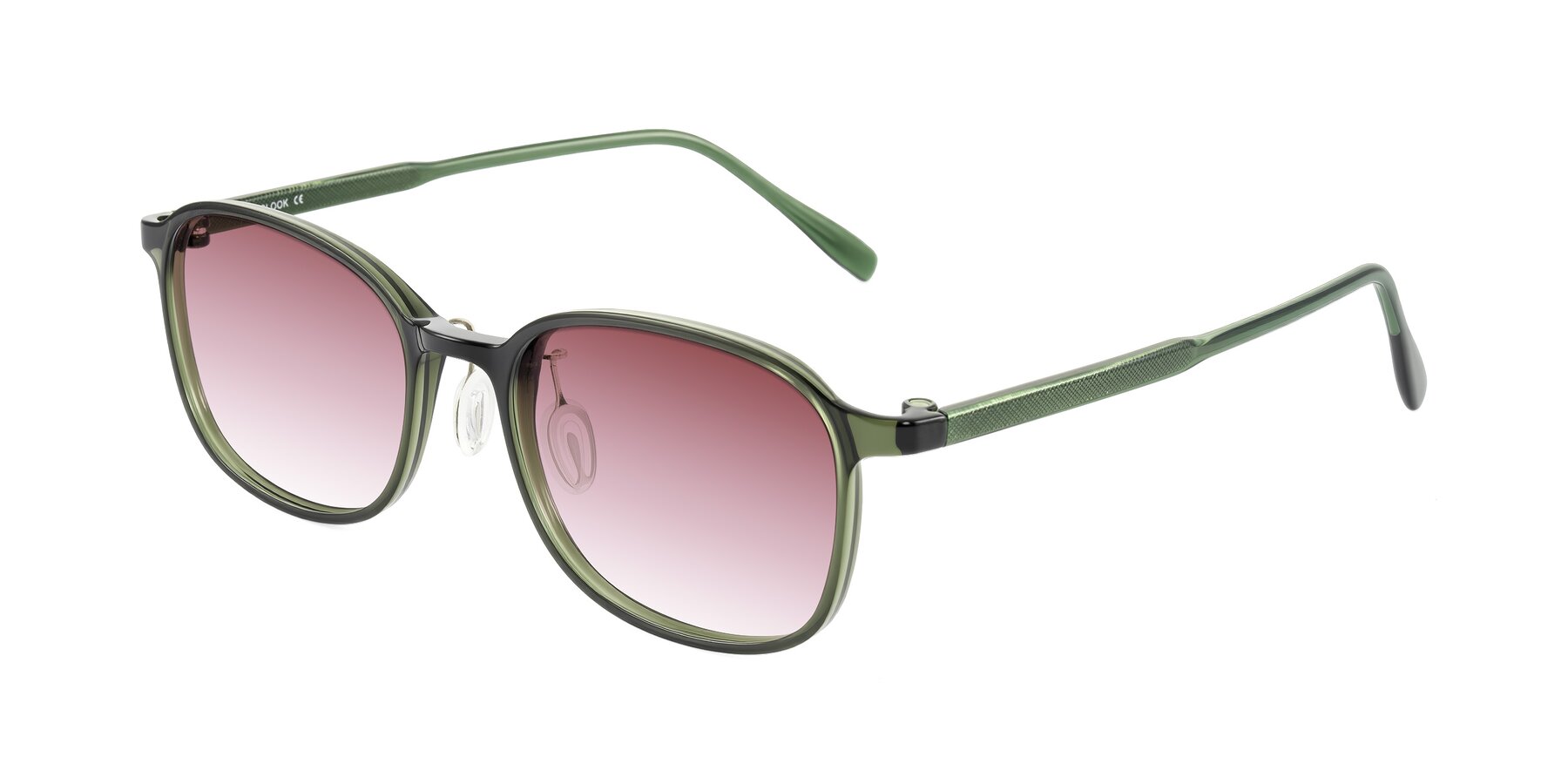 Angle of Sogge in Dark Green with Garnet Gradient Lenses