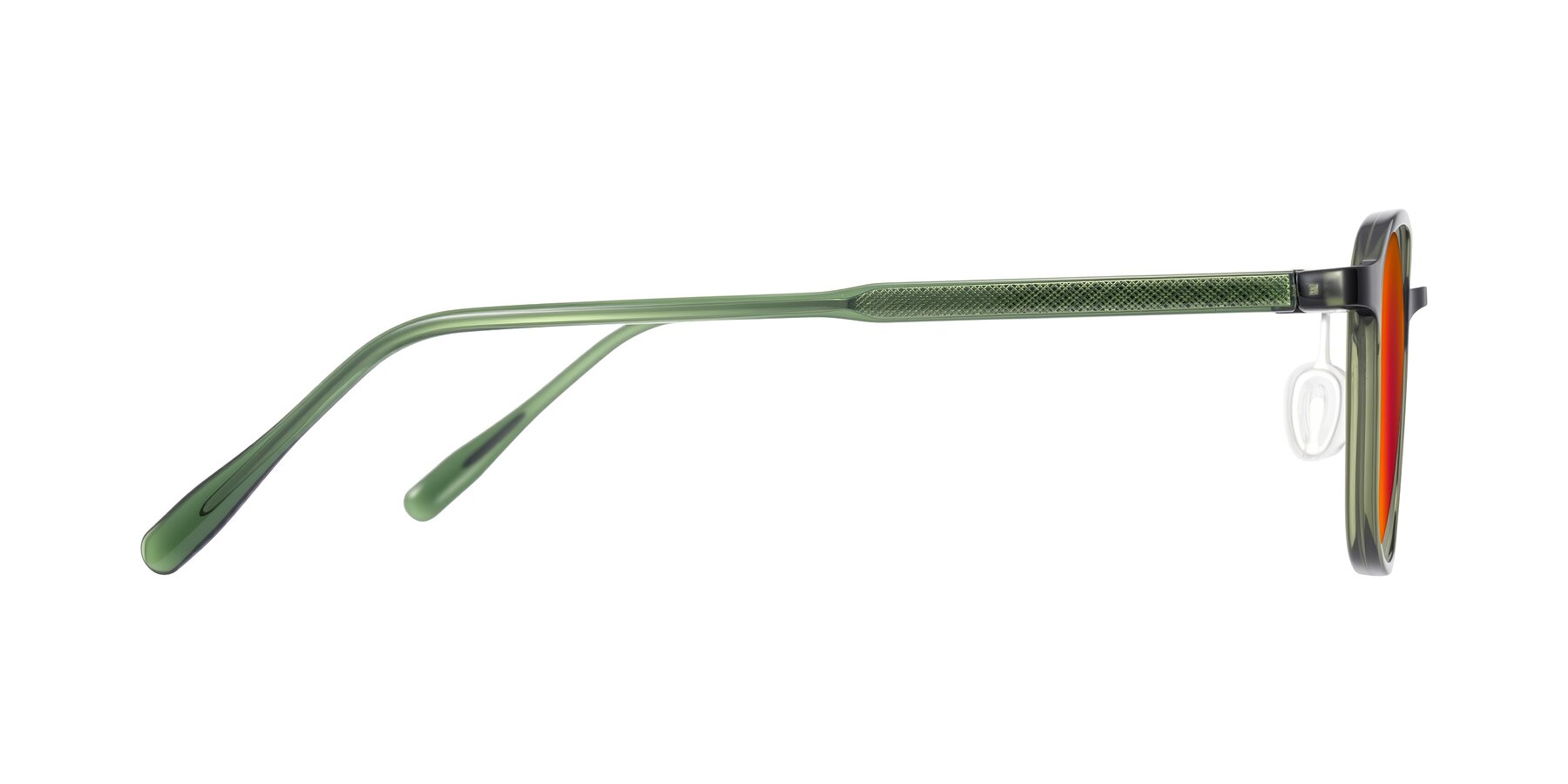 Side of Sogge in Dark Green with Red Gold Mirrored Lenses
