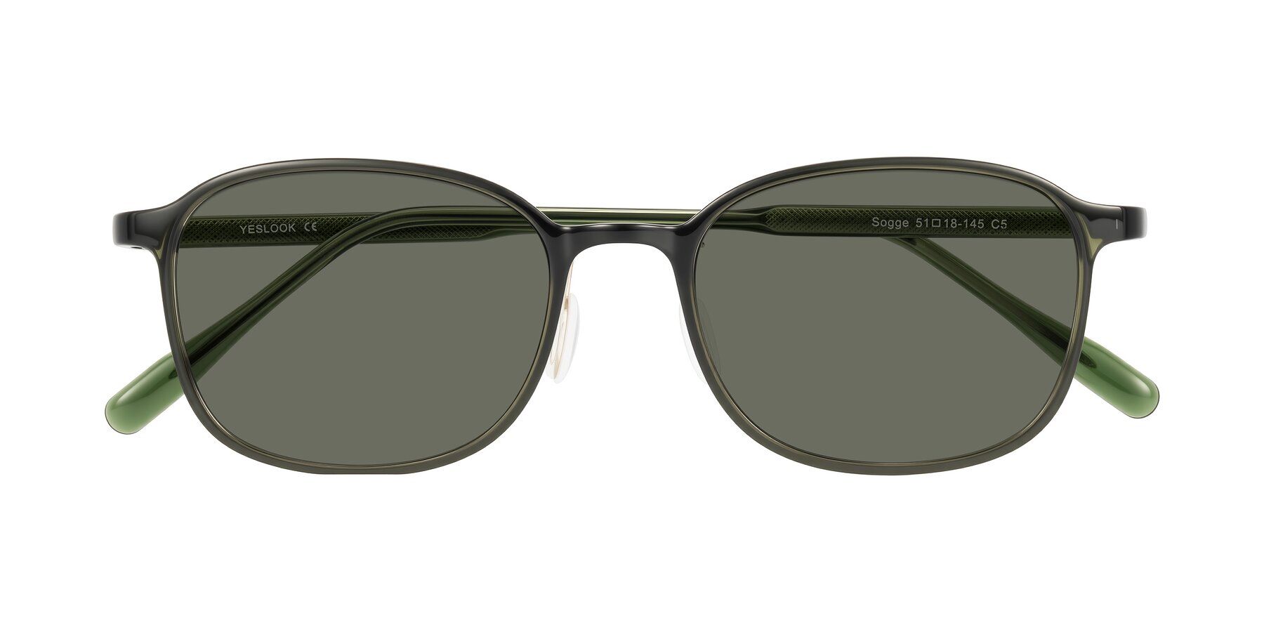 Folded Front of Sogge in Dark Green with Gray Polarized Lenses
