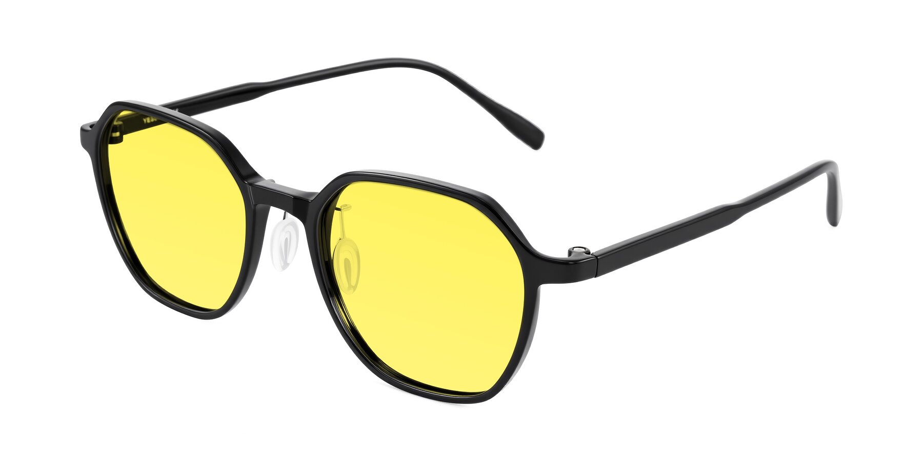 Angle of Alston in Black with Medium Yellow Tinted Lenses