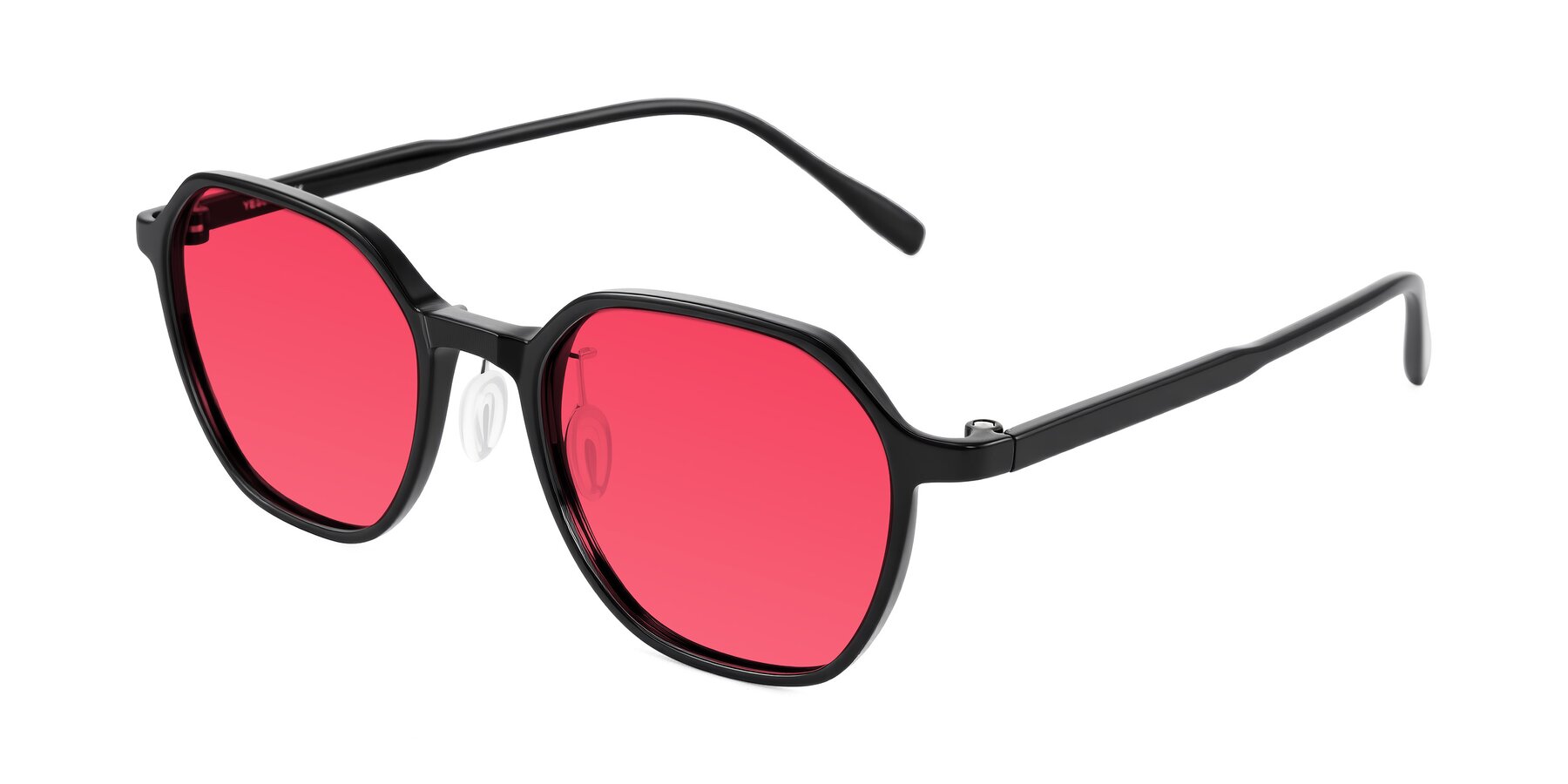 Angle of Alston in Black with Red Tinted Lenses