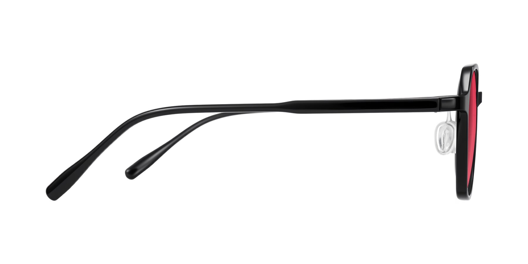 Side of Alston in Black with Red Tinted Lenses