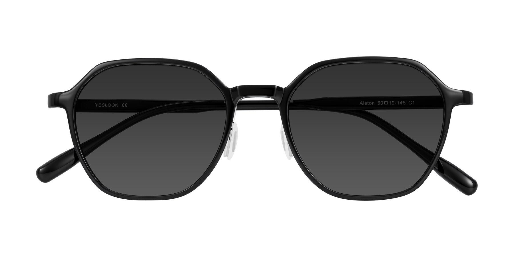 Folded Front of Alston in Black with Gray Tinted Lenses