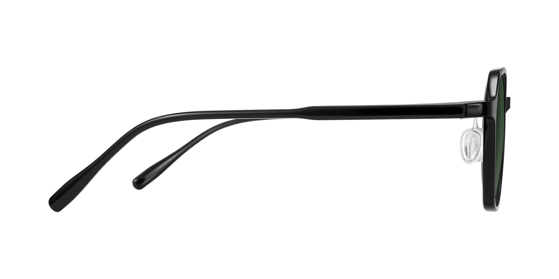 Side of Alston in Black with Green Tinted Lenses