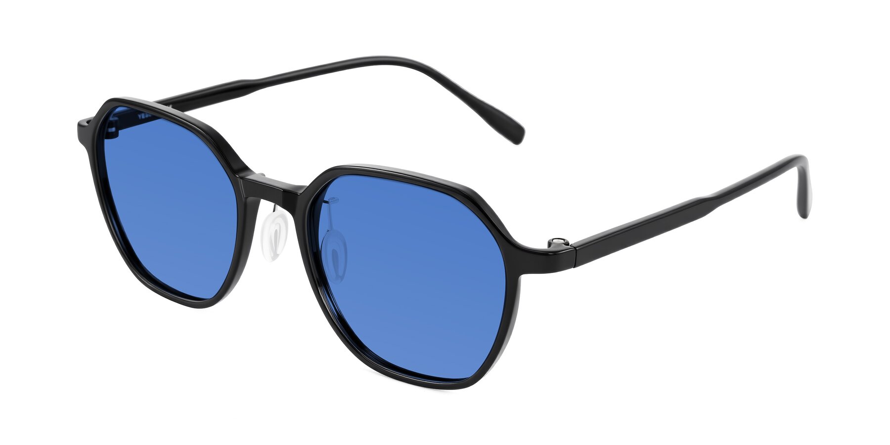 Angle of Alston in Black with Blue Tinted Lenses
