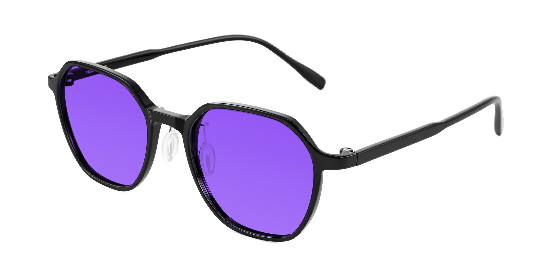 Angle of Alston in Black with Purple Tinted Lenses