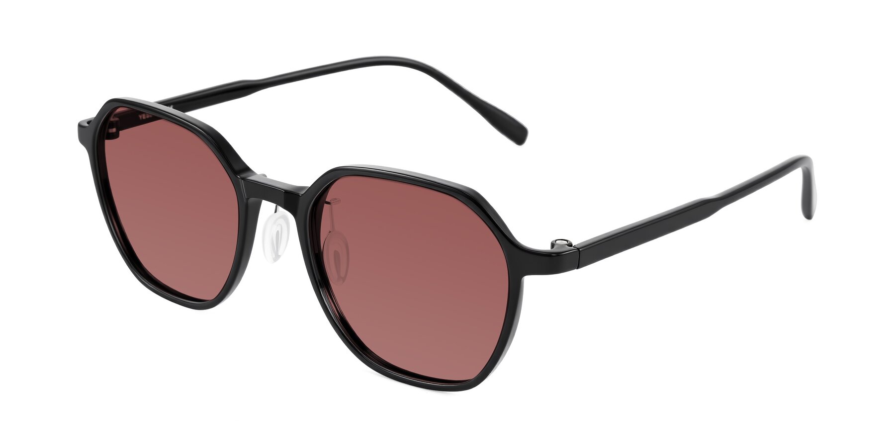 Angle of Alston in Black with Garnet Tinted Lenses