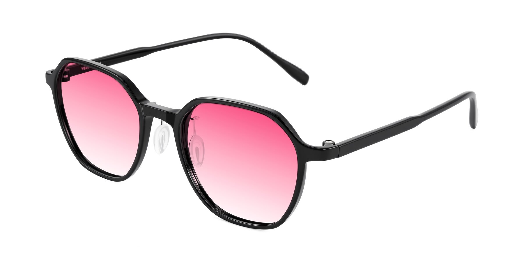 Angle of Alston in Black with Pink Gradient Lenses