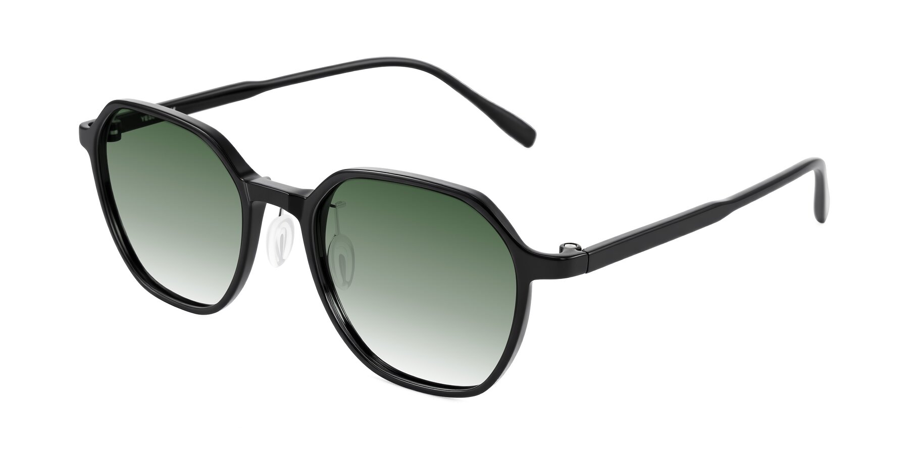 Angle of Alston in Black with Green Gradient Lenses