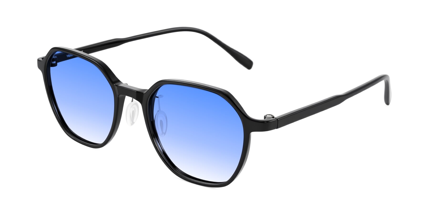 Angle of Alston in Black with Blue Gradient Lenses