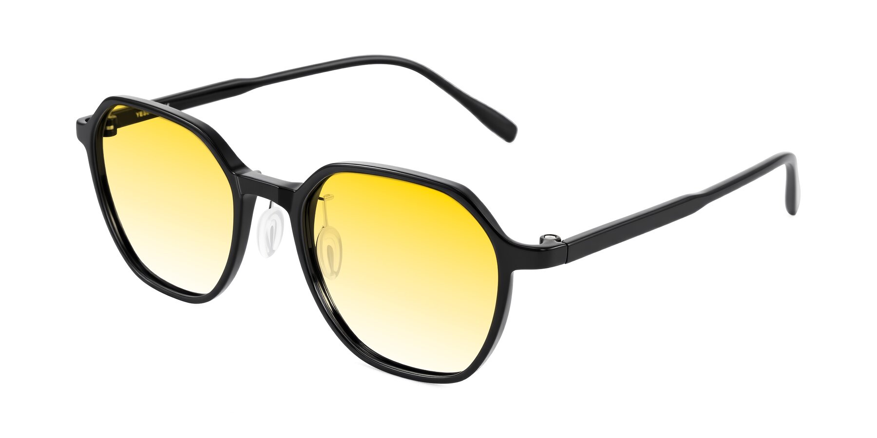 Angle of Alston in Black with Yellow Gradient Lenses