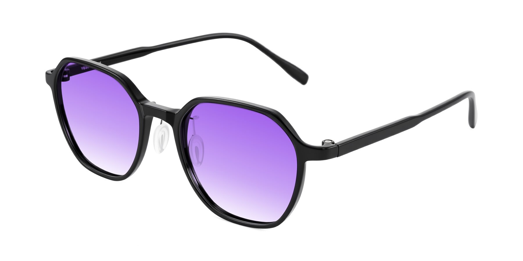 Angle of Alston in Black with Purple Gradient Lenses