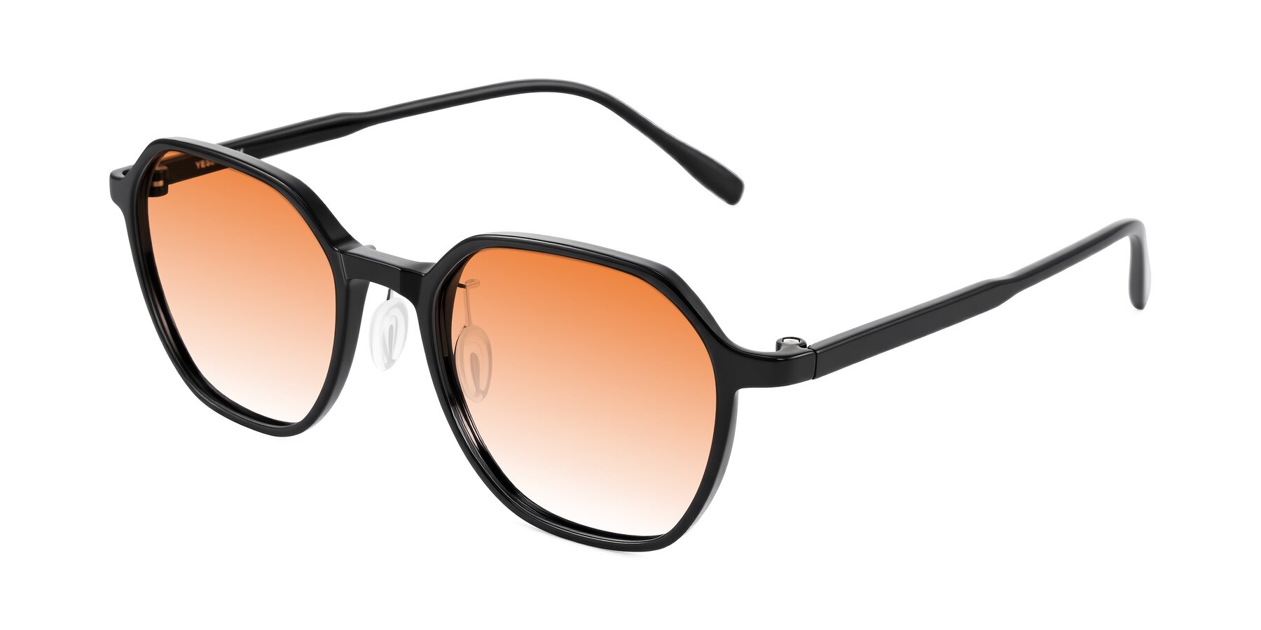 Angle of Alston in Black with Orange Gradient Lenses