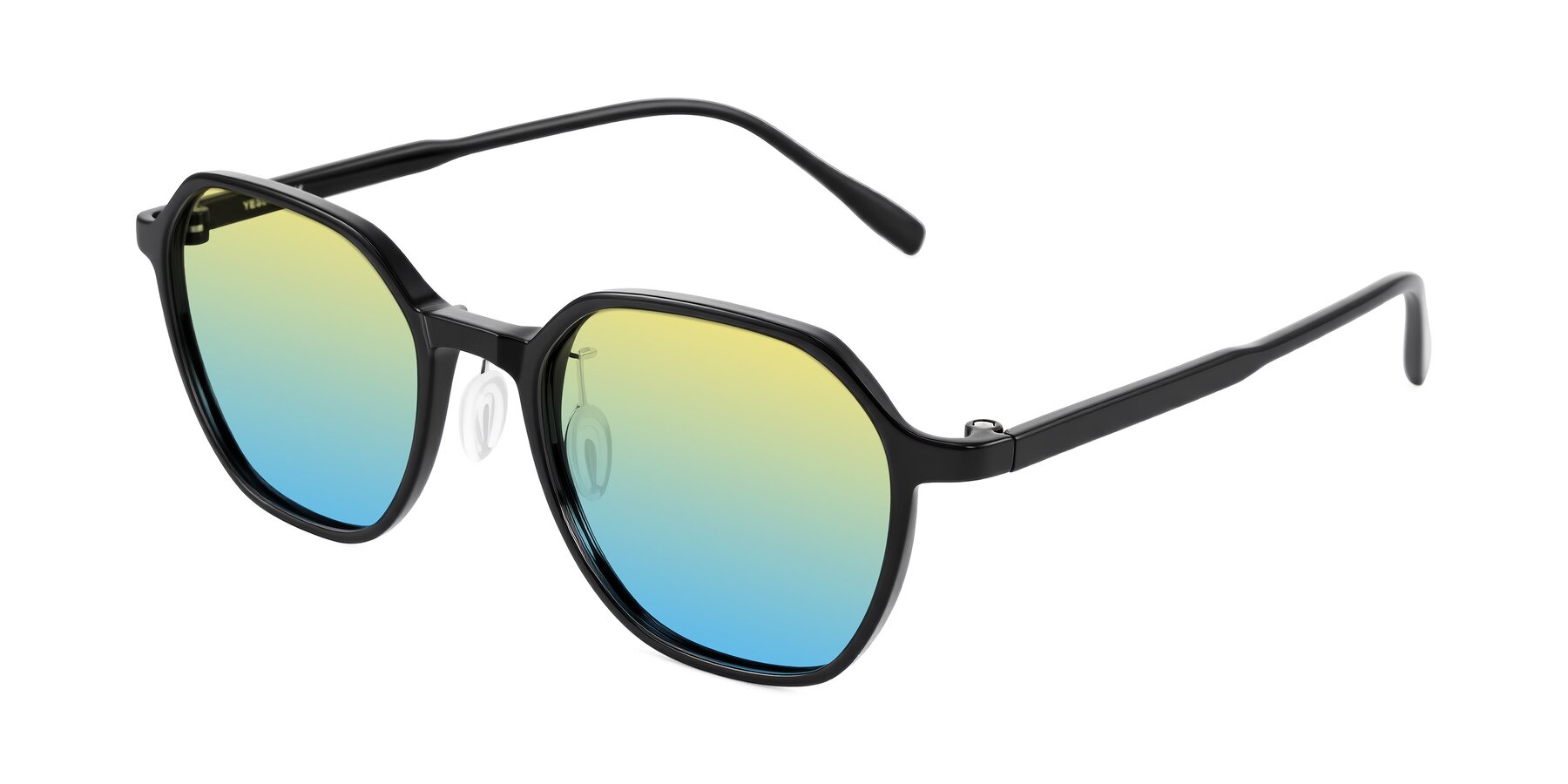 Angle of Alston in Black with Yellow / Blue Gradient Lenses