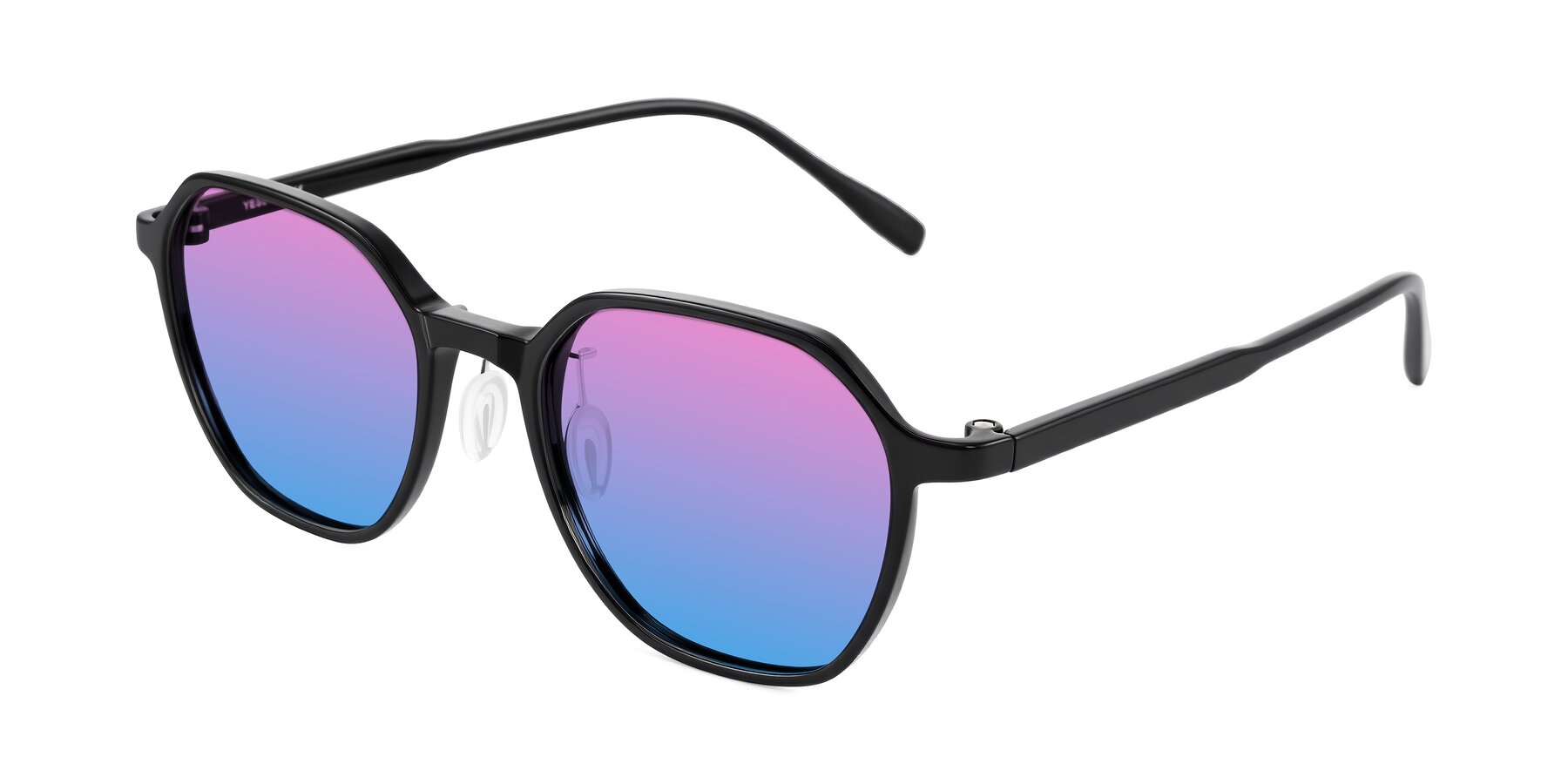 Angle of Alston in Black with Pink / Blue Gradient Lenses