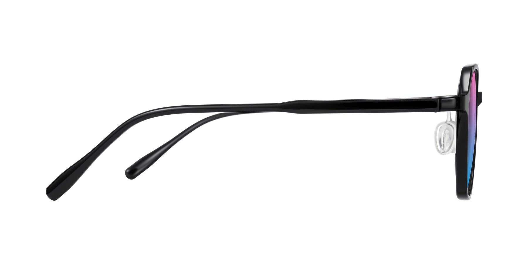 Side of Alston in Black with Pink / Blue Gradient Lenses
