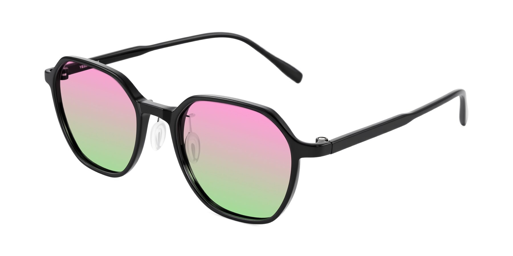 Angle of Alston in Black with Pink / Green Gradient Lenses