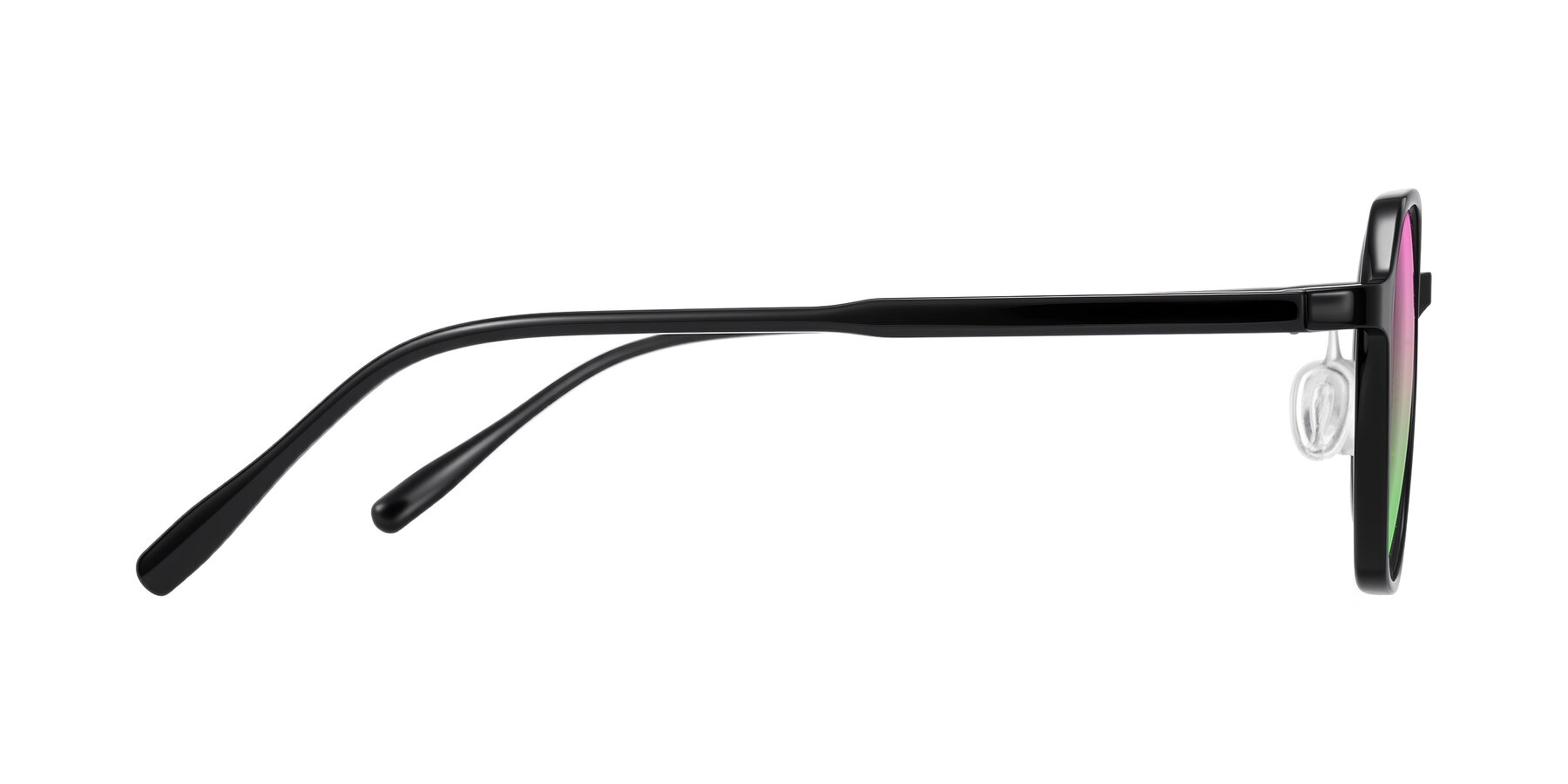 Side of Alston in Black with Pink / Green Gradient Lenses