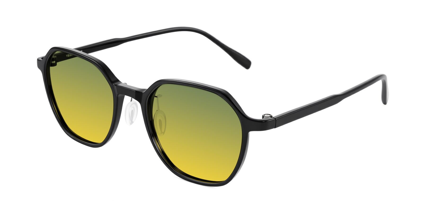 Angle of Alston in Black with Green / Yellow Gradient Lenses