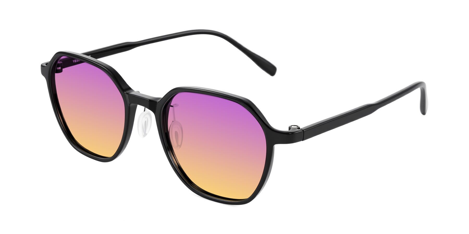 Angle of Alston in Black with Purple / Yellow Gradient Lenses