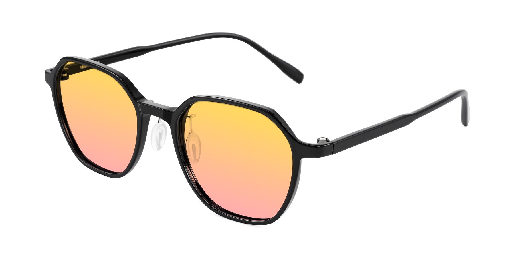 Angle of Alston in Black with Yellow / Pink Gradient Lenses