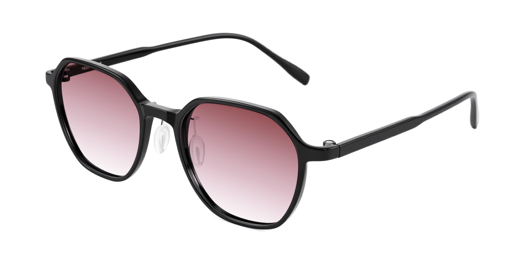 Angle of Alston in Black with Garnet Gradient Lenses