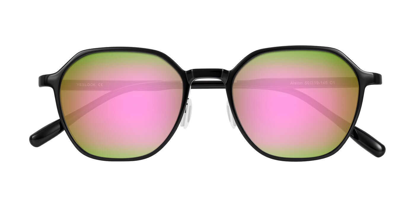 Alston - Black Flash Mirrored Sunglasses