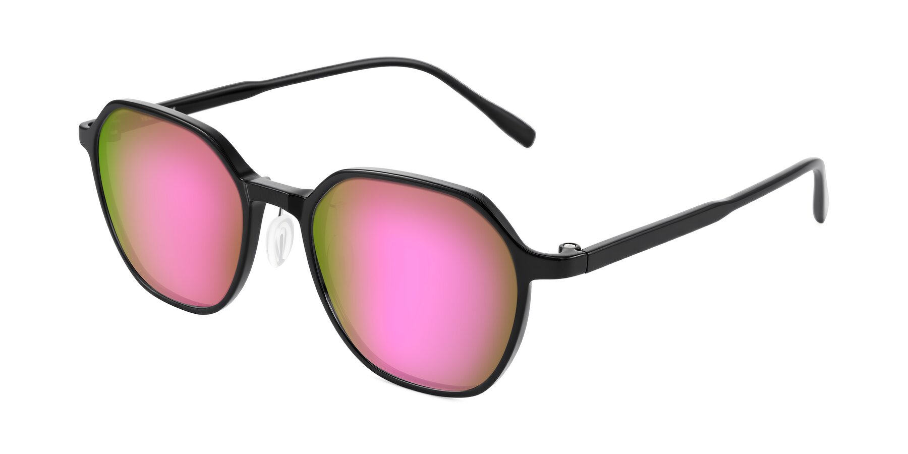 Angle of Alston in Black with Pink Mirrored Lenses