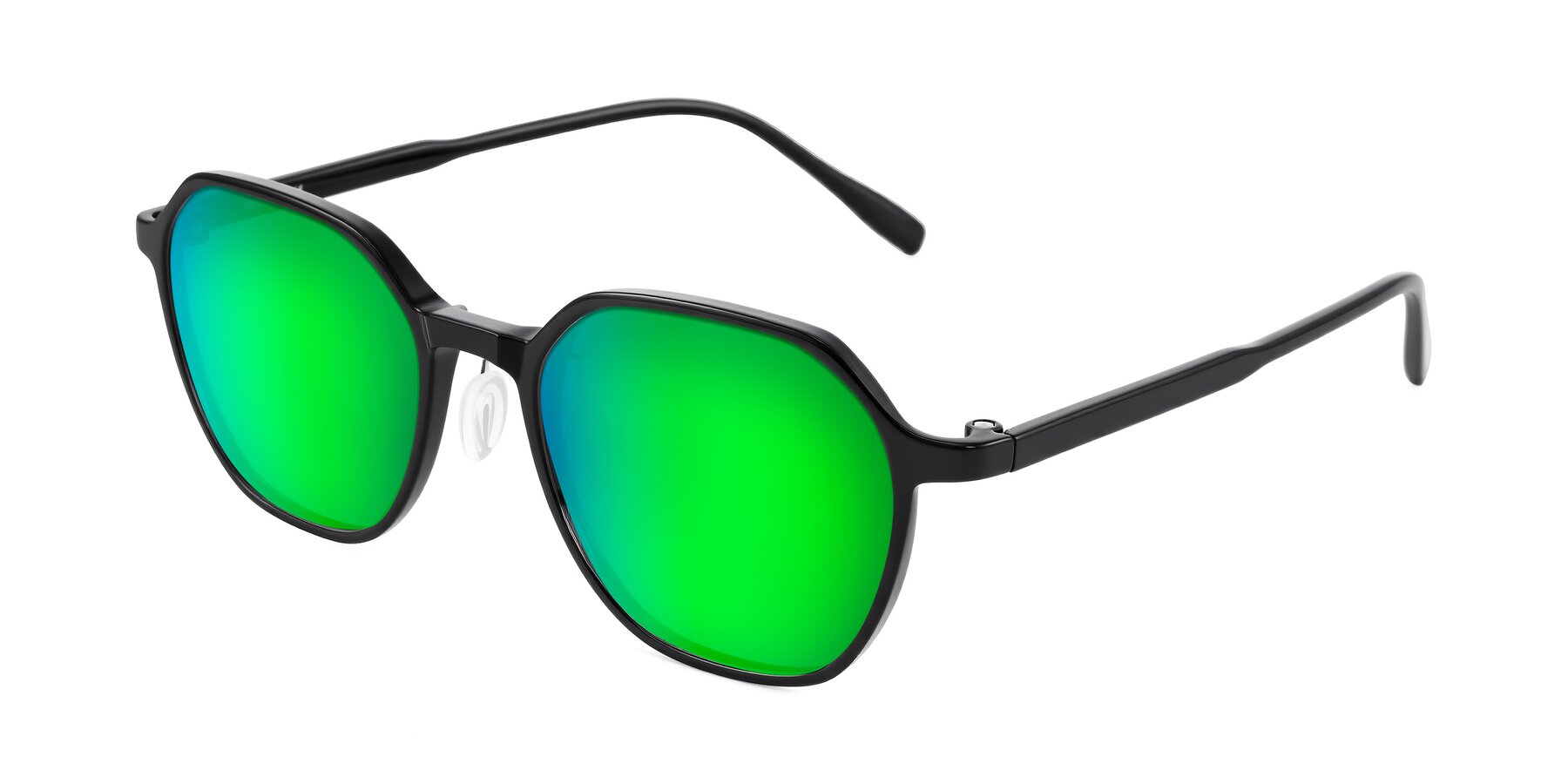 Angle of Alston in Black with Green Mirrored Lenses