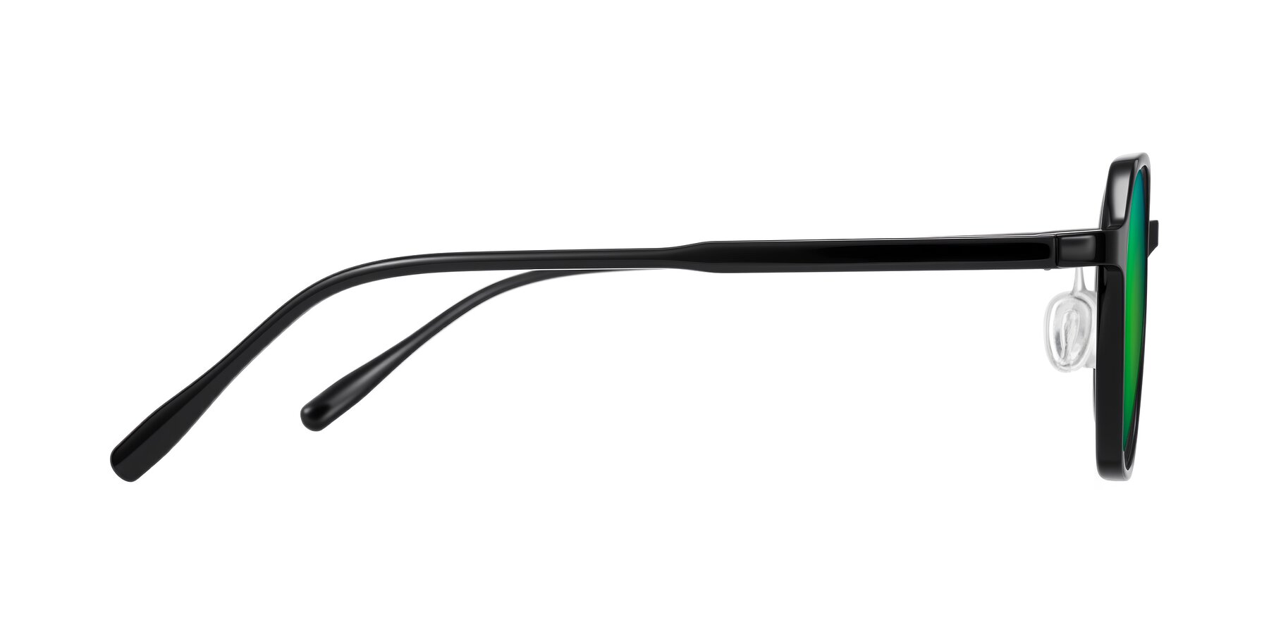 Side of Alston in Black with Green Mirrored Lenses