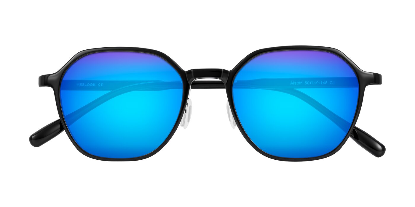 Alston - Black Flash Mirrored Sunglasses