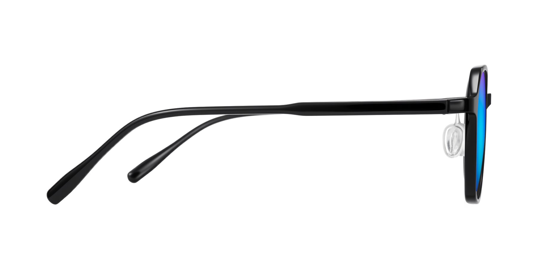 Side of Alston in Black with Blue Mirrored Lenses