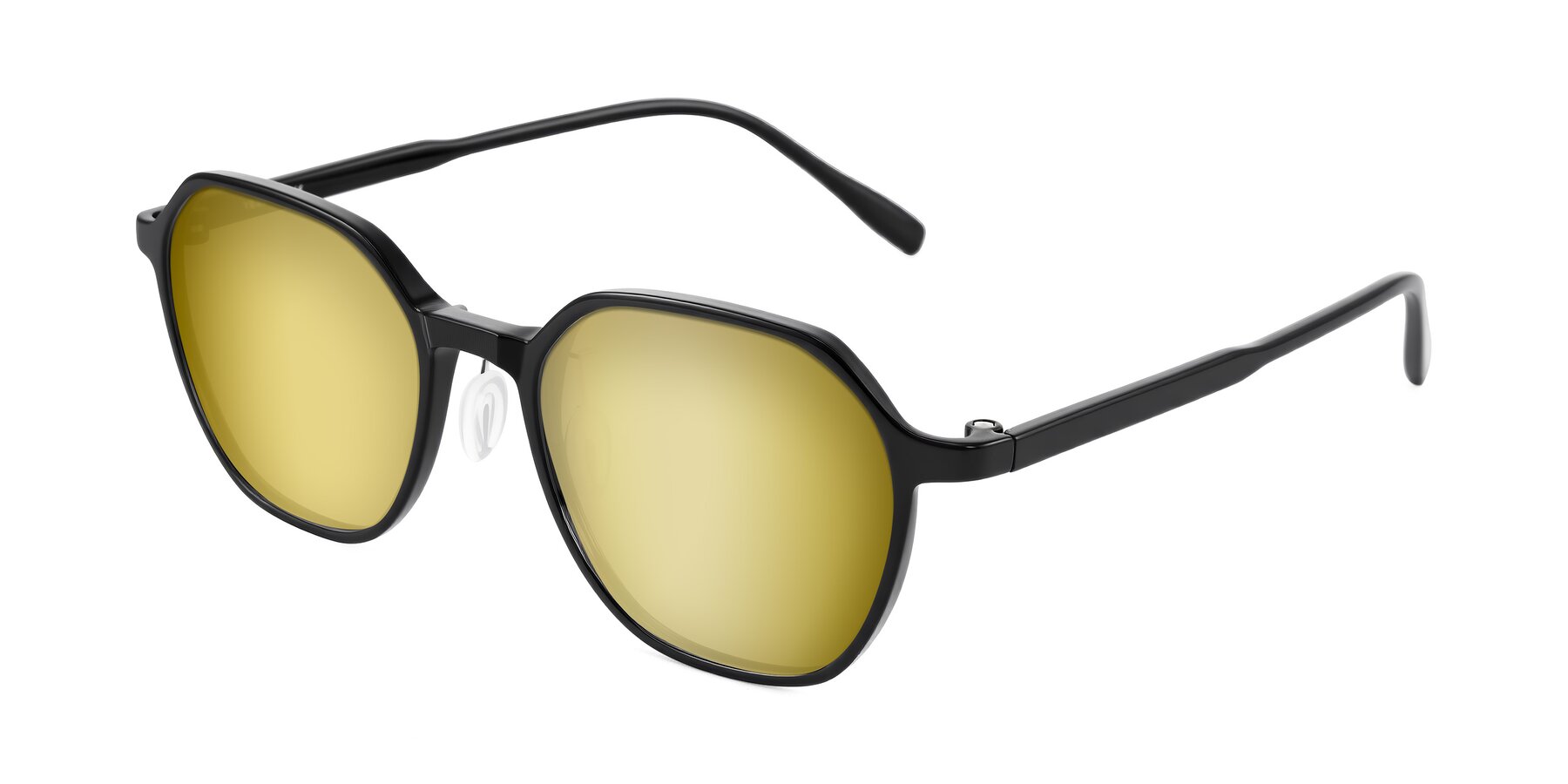 Angle of Alston in Black with Gold Mirrored Lenses