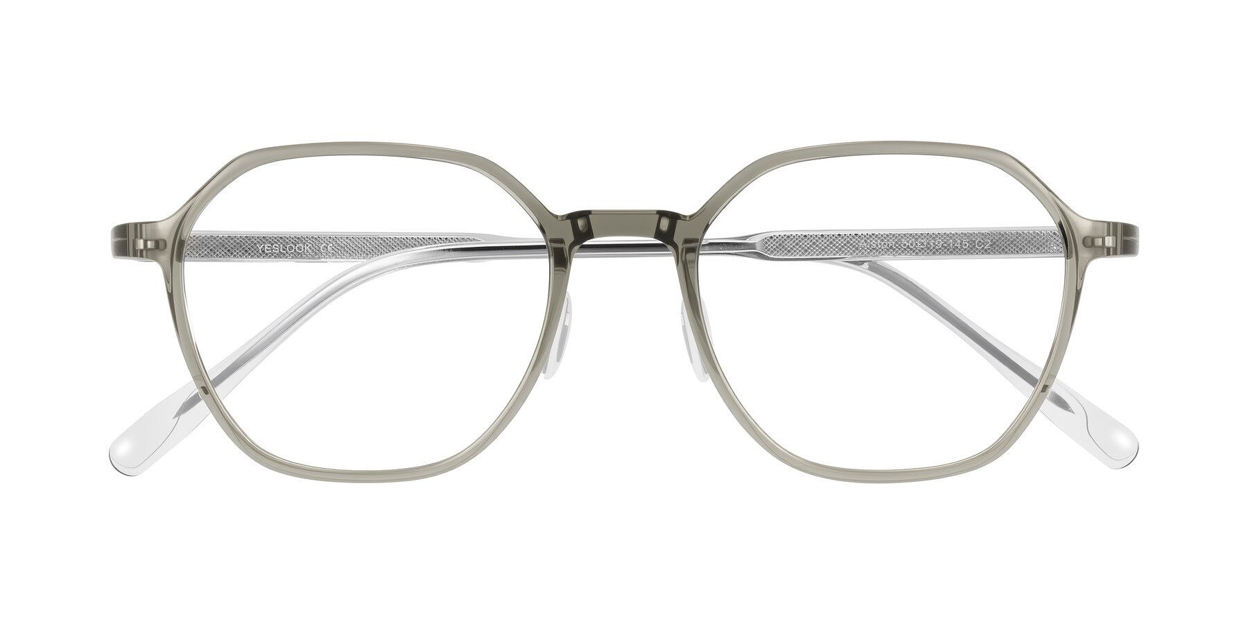 Folded Front of Alston in Light Green with Clear Eyeglass Lenses