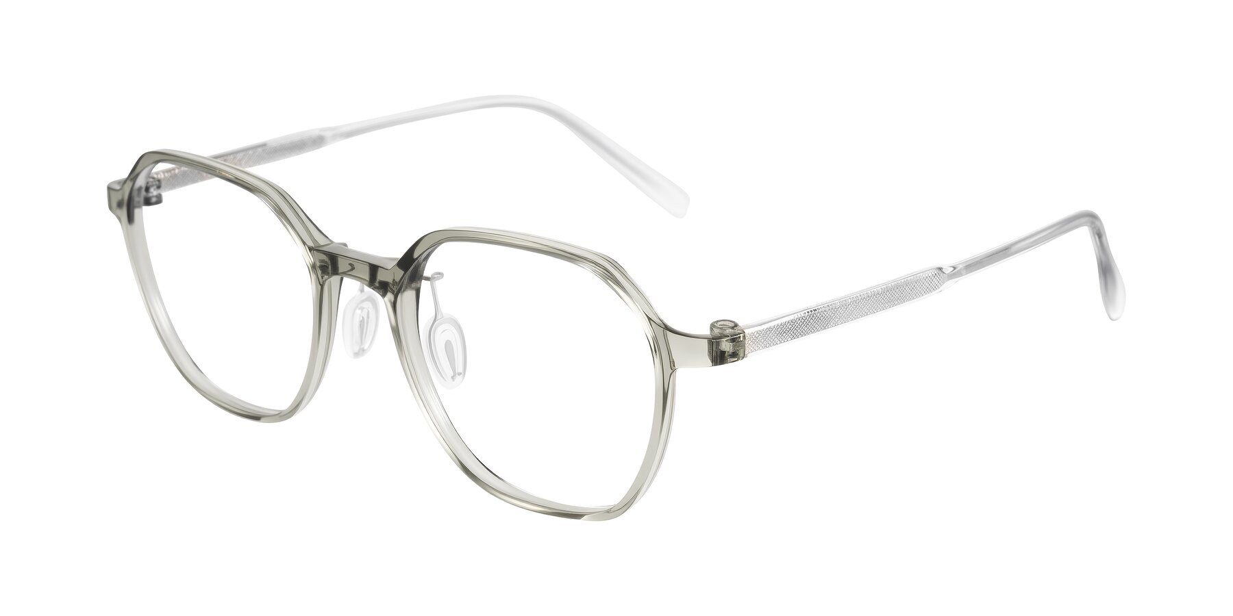 Angle of Alston in Light Green with Clear Eyeglass Lenses