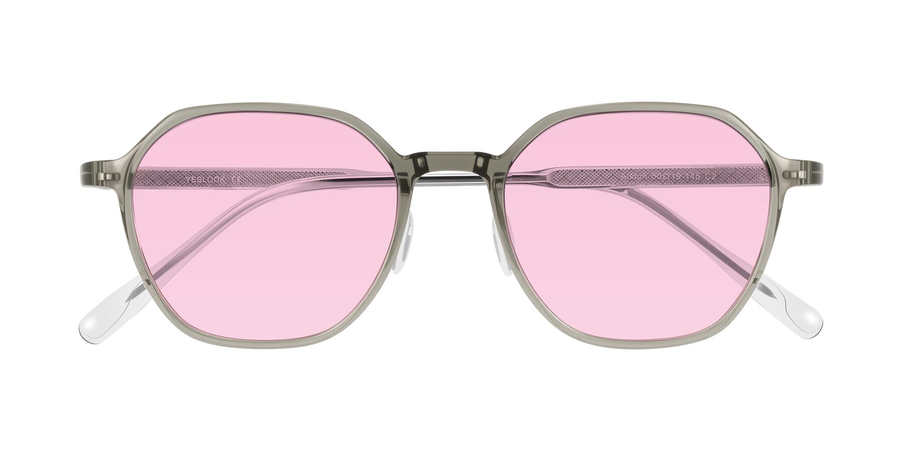 Folded Front of Alston in Light Green with Light Pink Tinted Lenses