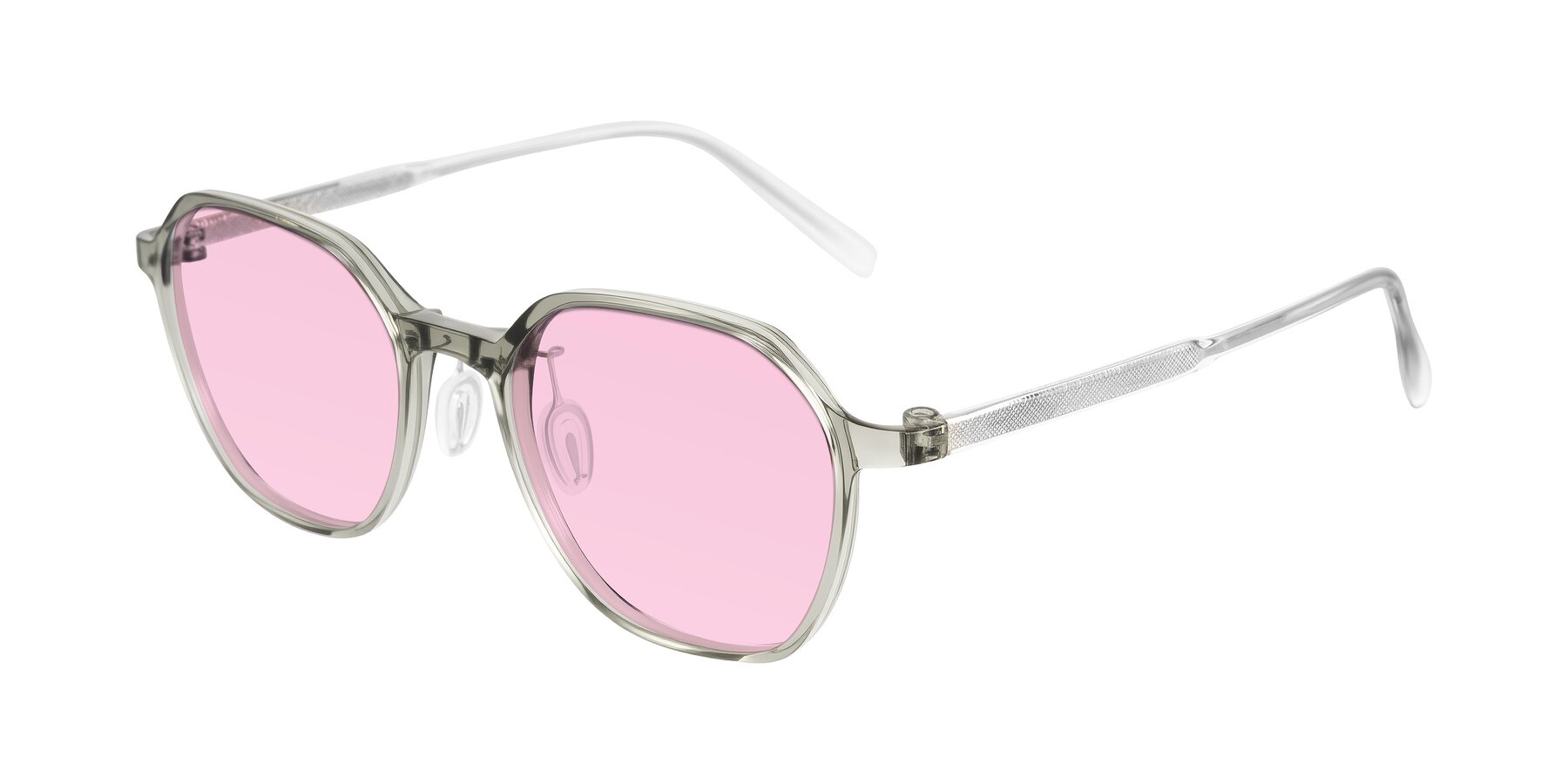 Angle of Alston in Light Green with Light Pink Tinted Lenses