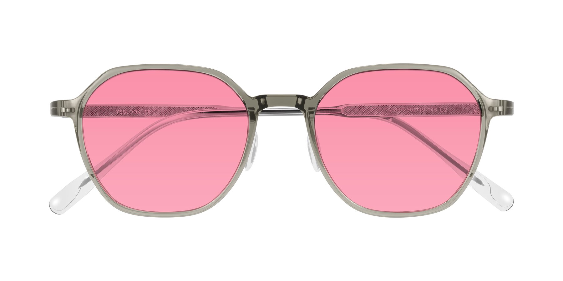 Folded Front of Alston in Light Green with Pink Tinted Lenses