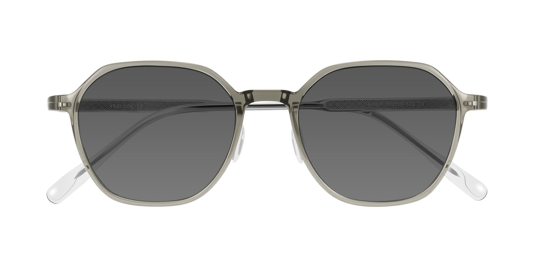 Folded Front of Alston in Light Green with Medium Gray Tinted Lenses