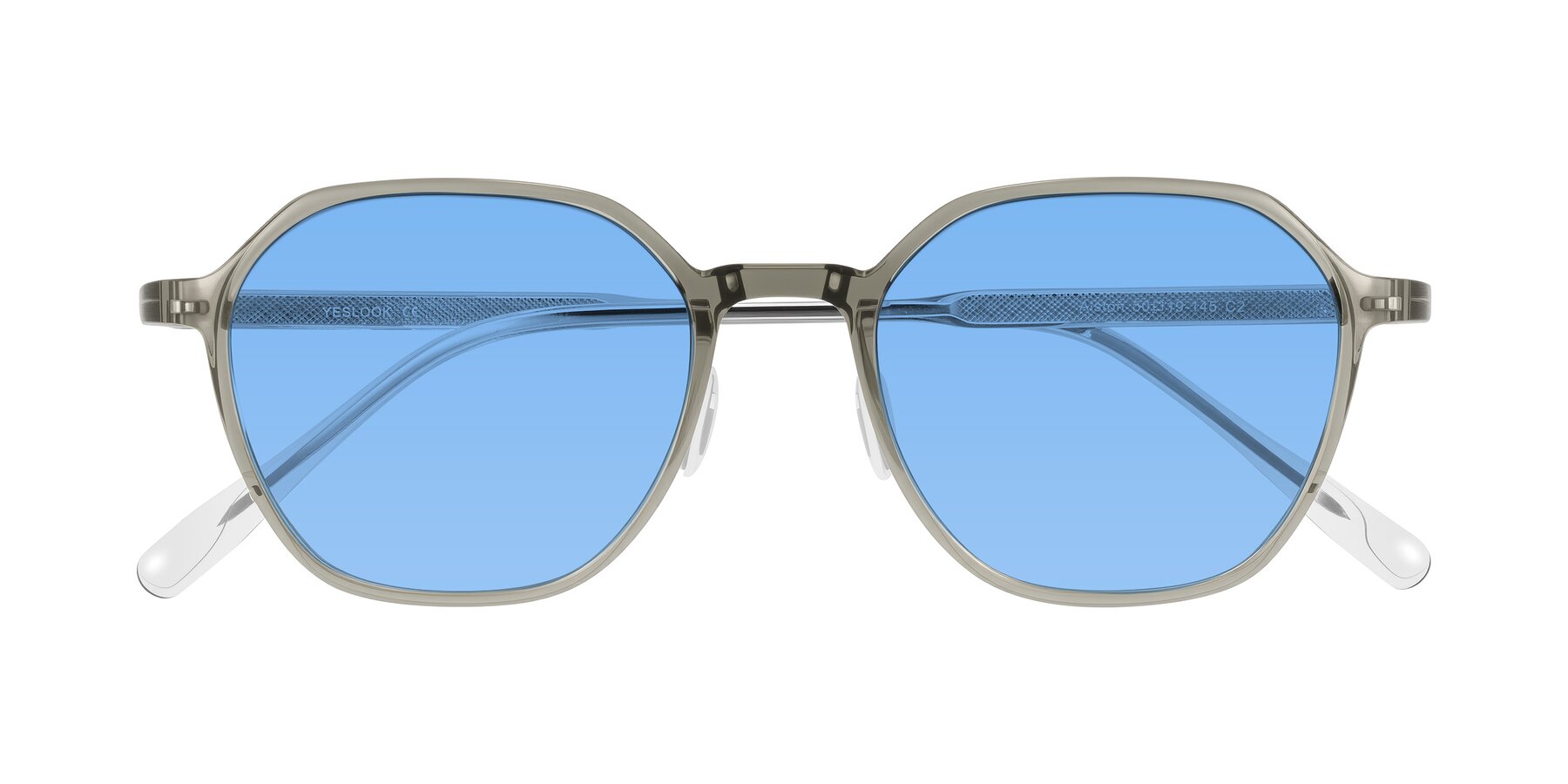 Folded Front of Alston in Light Green with Medium Blue Tinted Lenses
