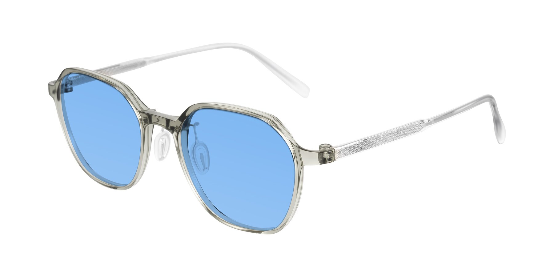 Angle of Alston in Light Green with Medium Blue Tinted Lenses