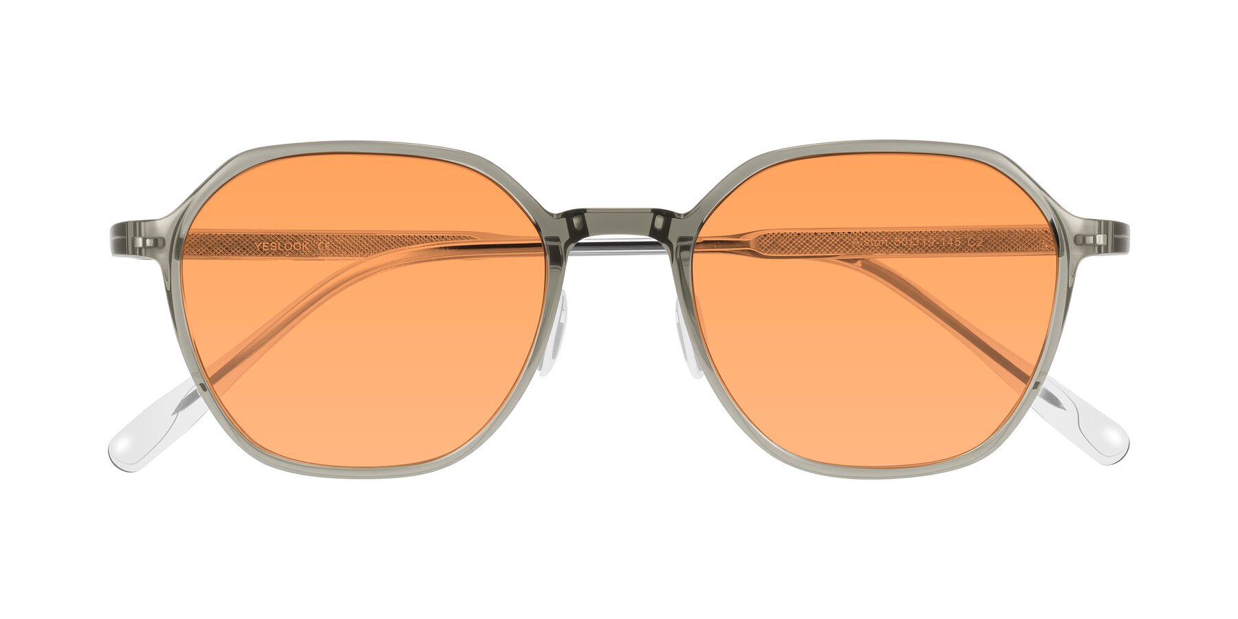 Folded Front of Alston in Light Green with Medium Orange Tinted Lenses