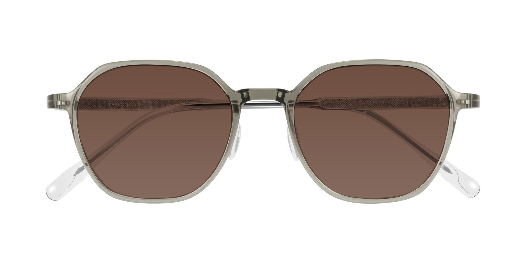 Folded Front of Alston in Light Green with Brown Tinted Lenses