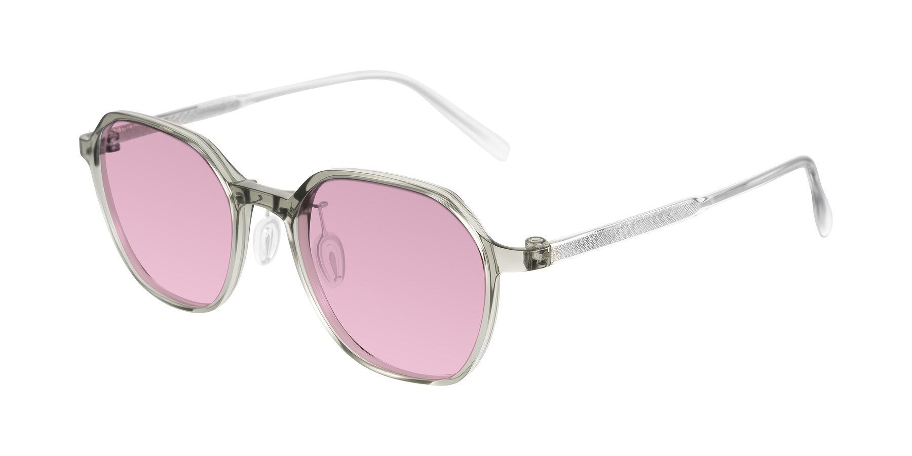 Angle of Alston in Light Green with Light Wine Tinted Lenses