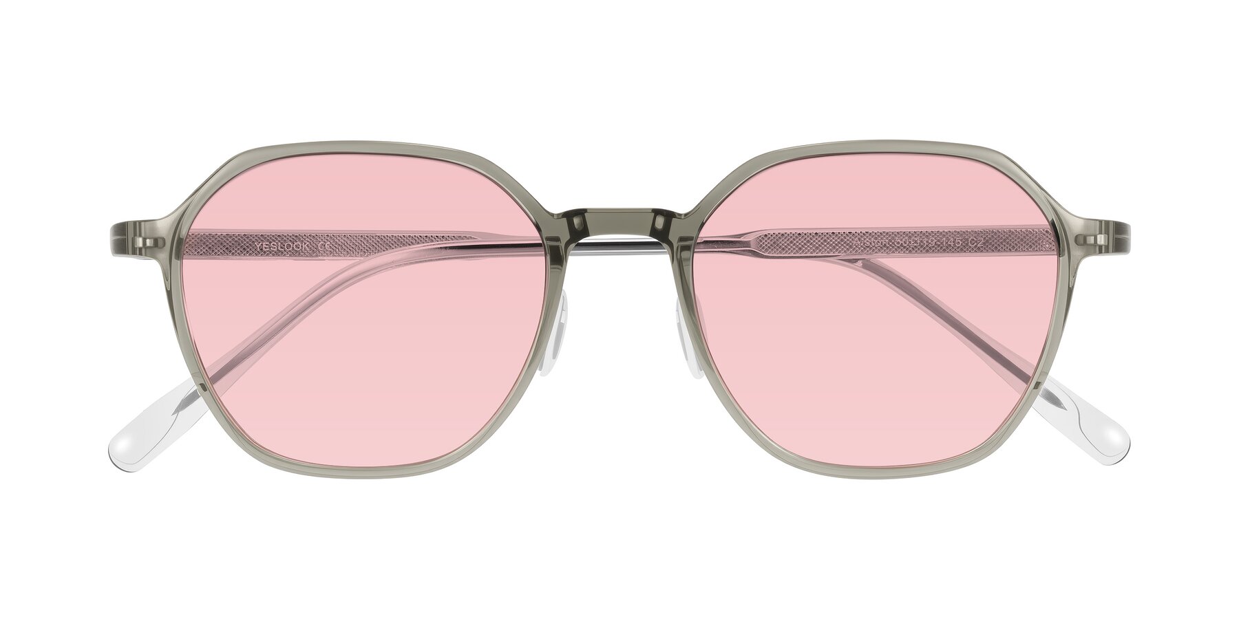 Folded Front of Alston in Light Green with Light Garnet Tinted Lenses