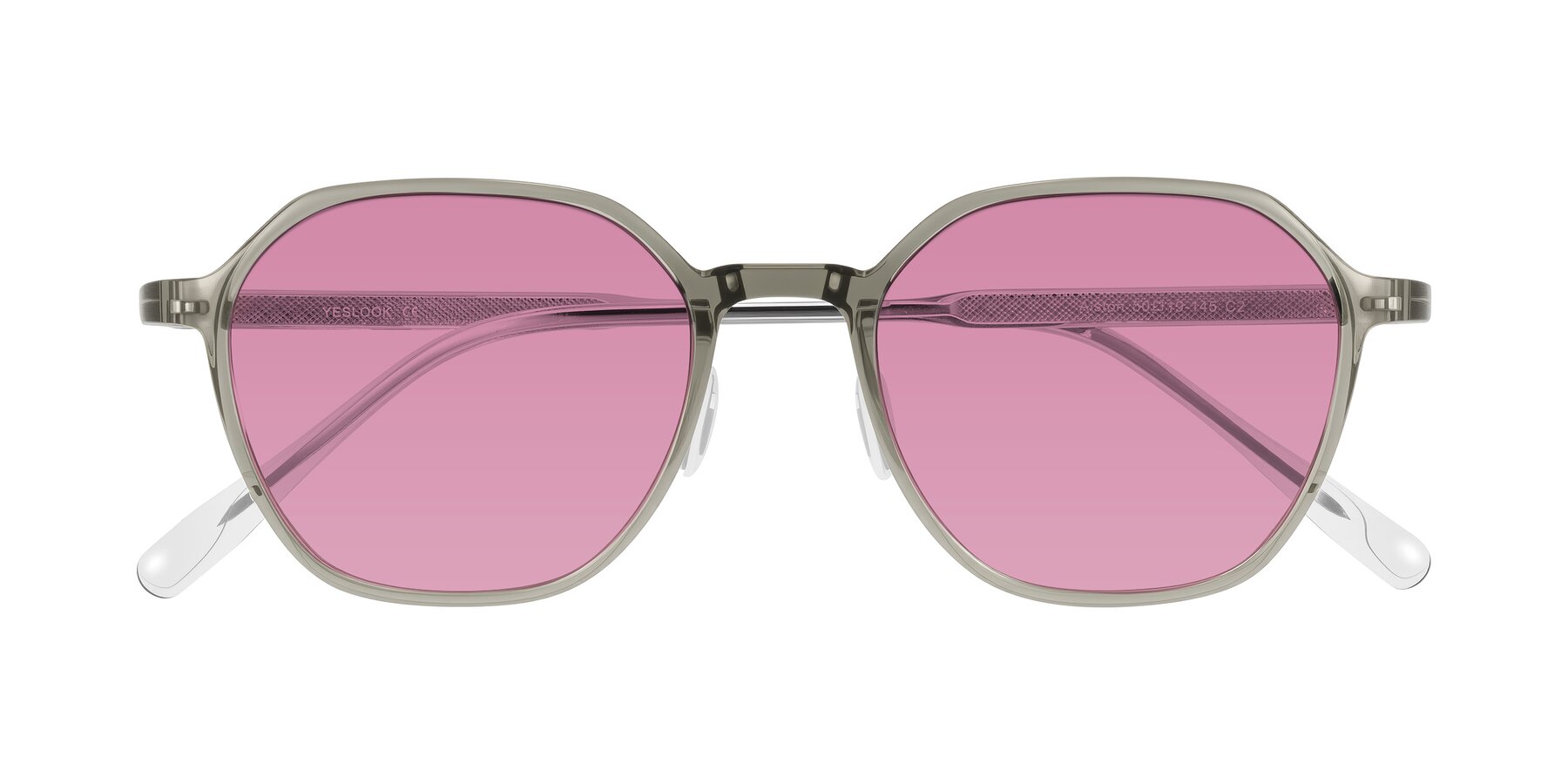 Folded Front of Alston in Light Green with Medium Wine Tinted Lenses