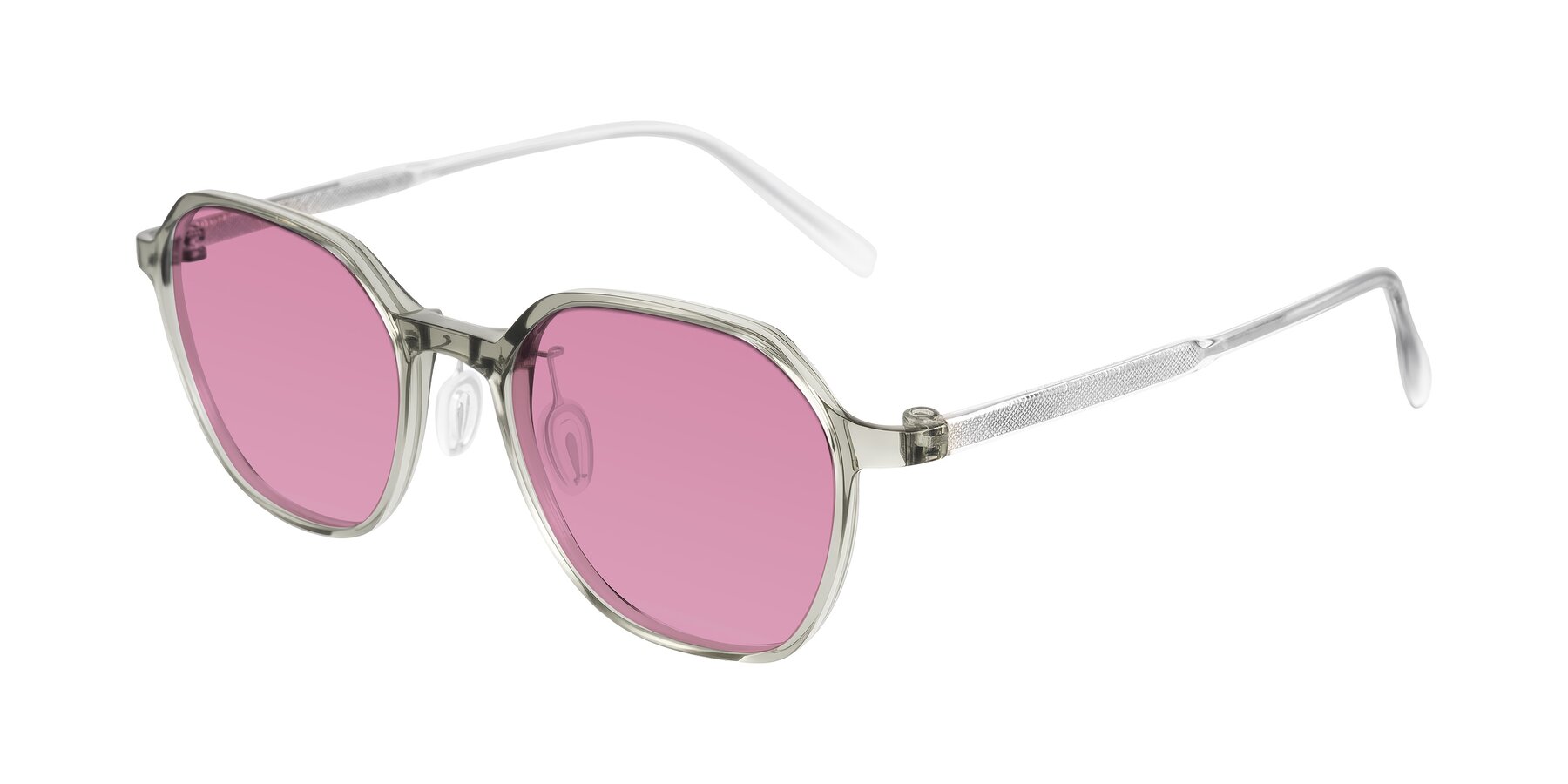 Angle of Alston in Light Green with Medium Wine Tinted Lenses
